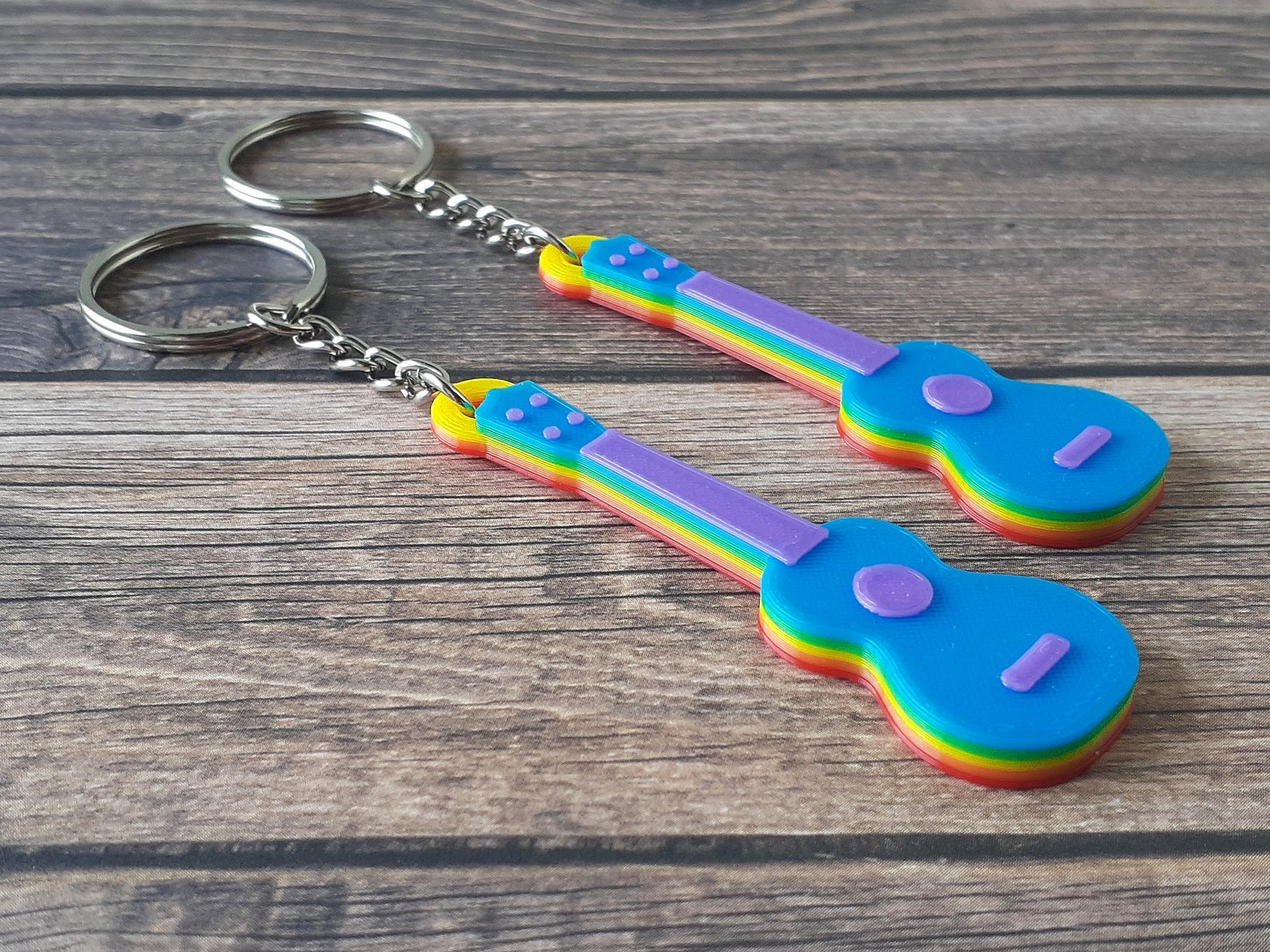 Mini Ukulele Keychain Rainbow Colours 3D Printed Uke Pride Etsy