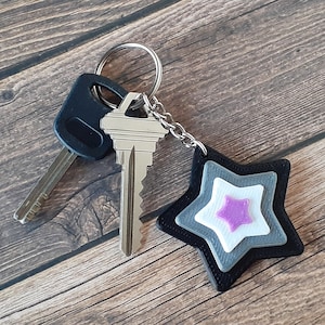 Cute Asexual Star Keychain, Ace Pride Keyring, Subtle Pride, 3D Print