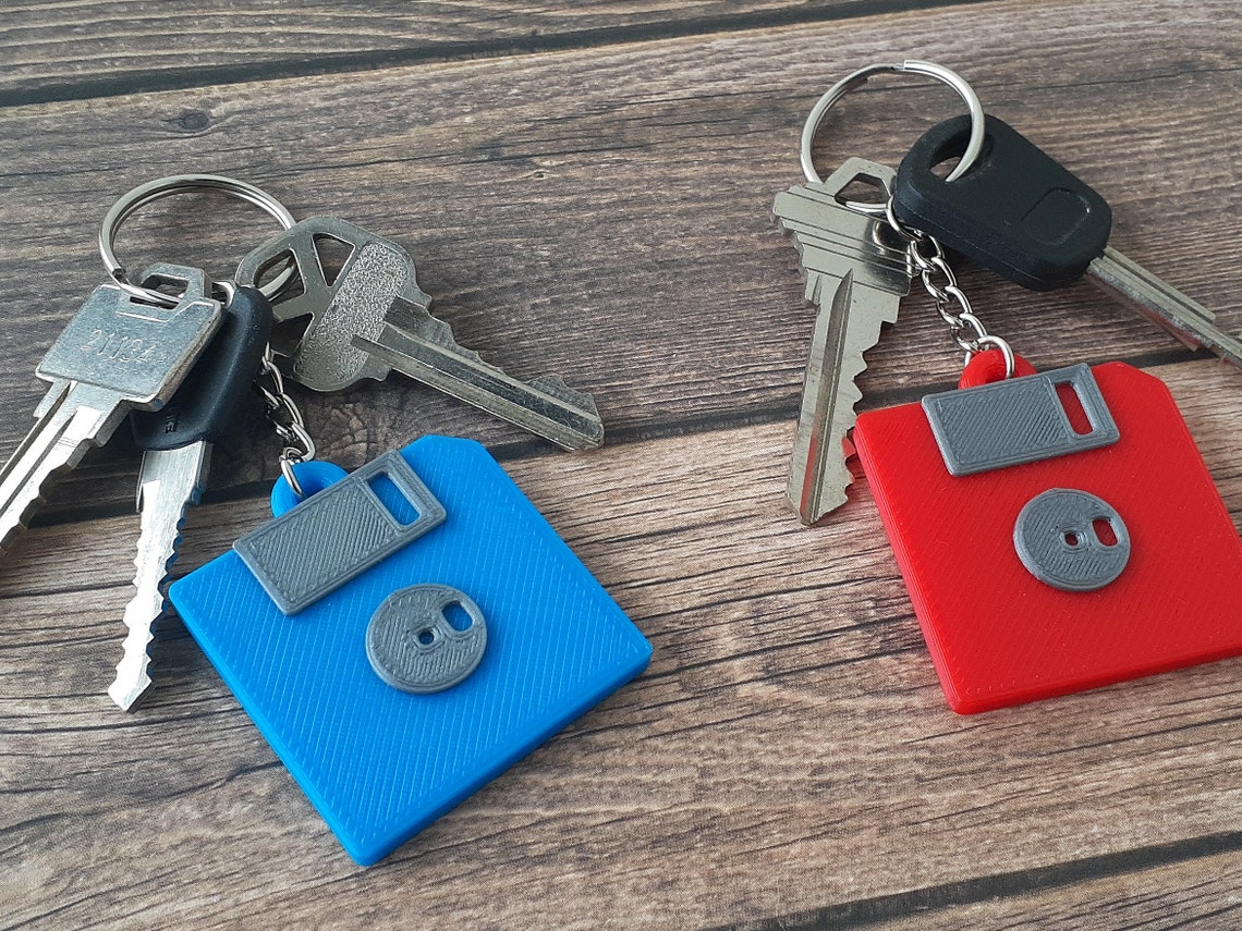 Floppy Disk Keychain 3D Printed Diskette Personalized Etsy