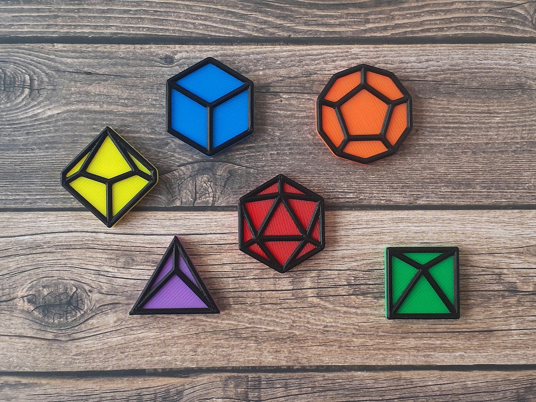 Rainbow Dice Fridge Magnets, Set of 6, Nerdy Decor, 3D Printed, TTRPG ...
