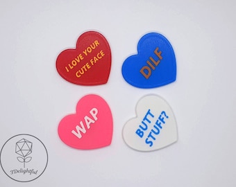 Custom Heart Message, Fridge Magnet, 3D printed, Personalized Gift