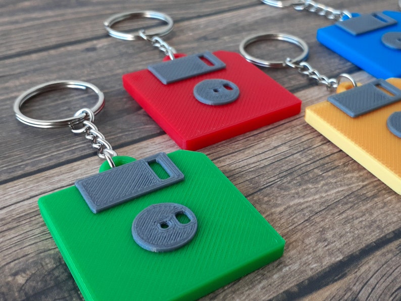 Floppy Disk Keychain 3D Printed Diskette Personalized Etsy