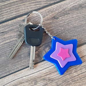 Bi Star Keychain, Subtle Bisexual Pride, LGBTQ+ Gift