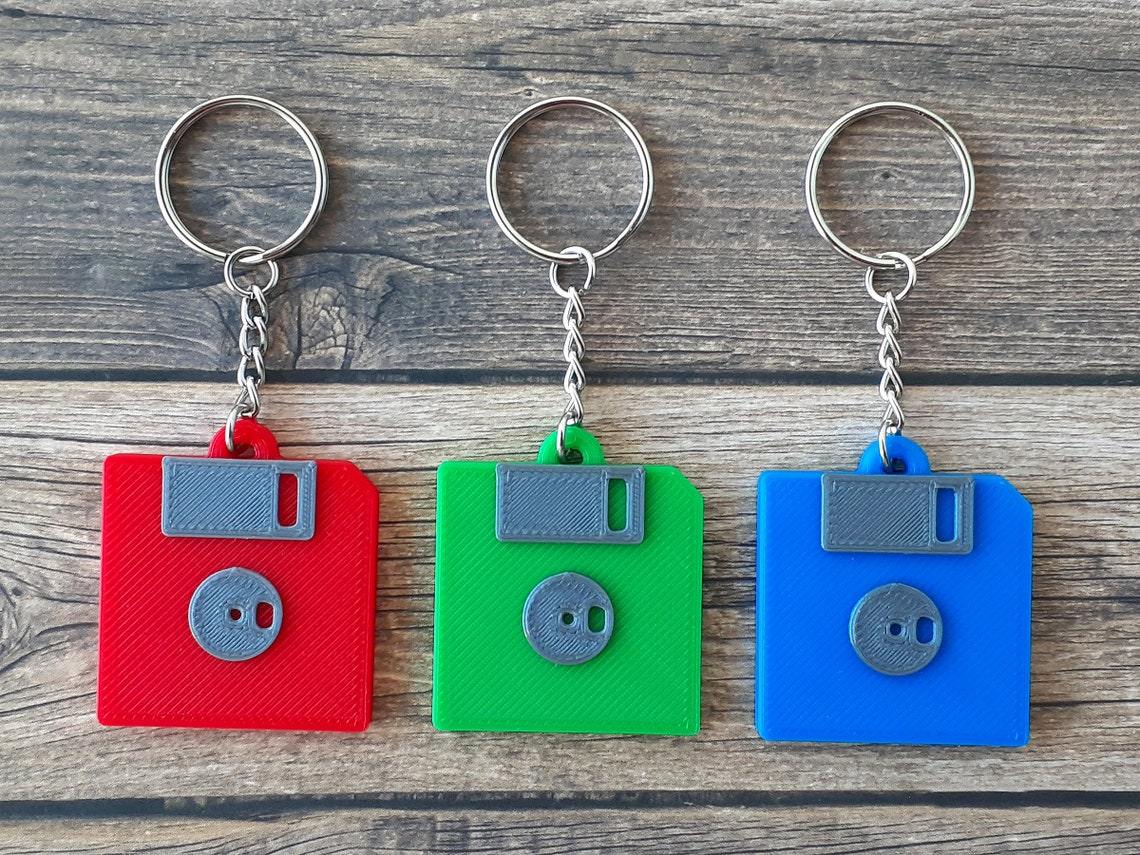 Floppy Disk Keychain 3D Printed Diskette Personalized Etsy