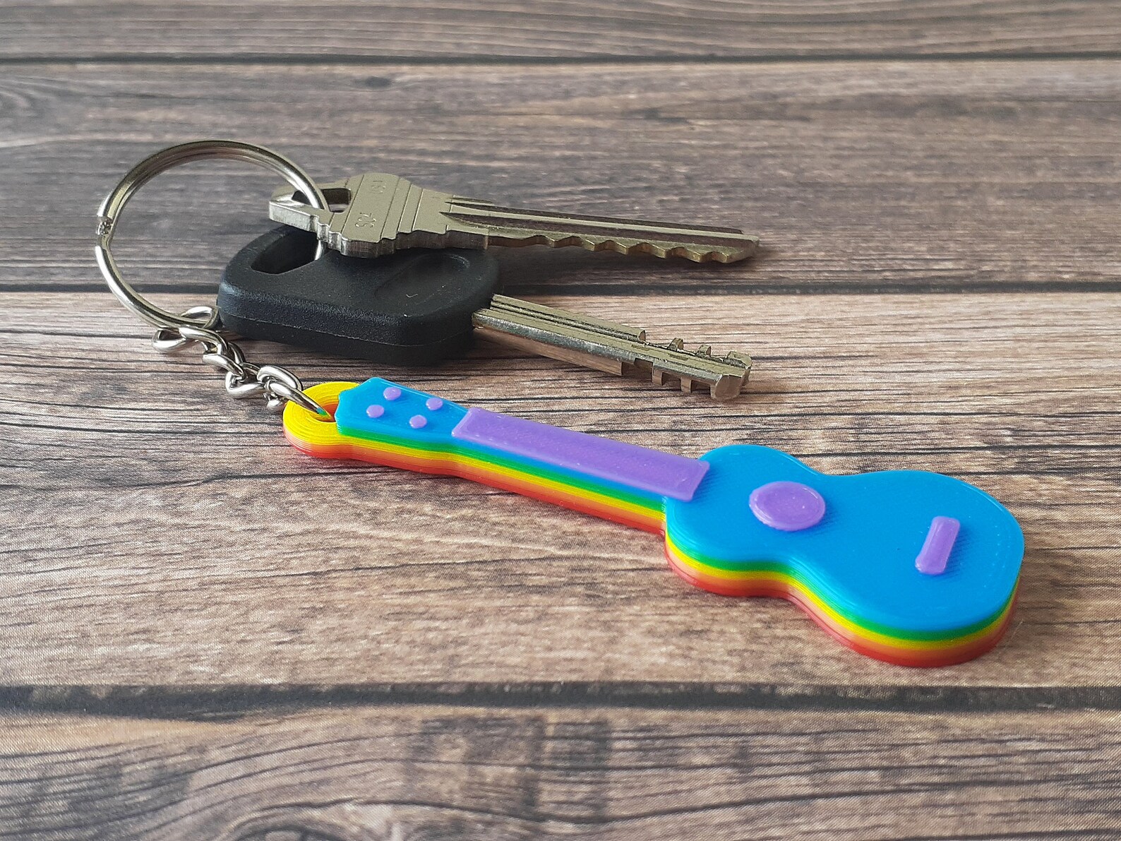 Mini Ukulele Keychain Rainbow Colours 3D Printed Uke Pride Etsy