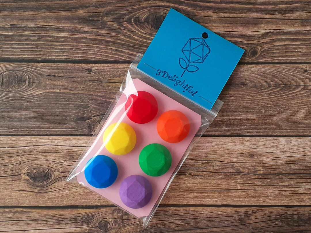 3D Diamond Fridge Magnets Set of 6 Rainbow or Metallic - Etsy