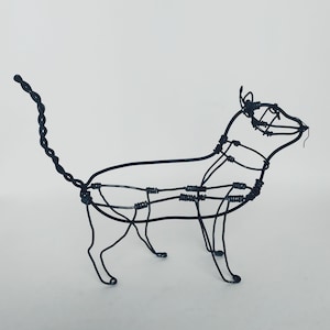 Cat SculptuCat Art, Wire sculpture, Cat metal Art,