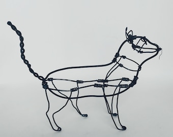 Cat SculptuCat Art, Wire sculpture, Cat metal Art,
