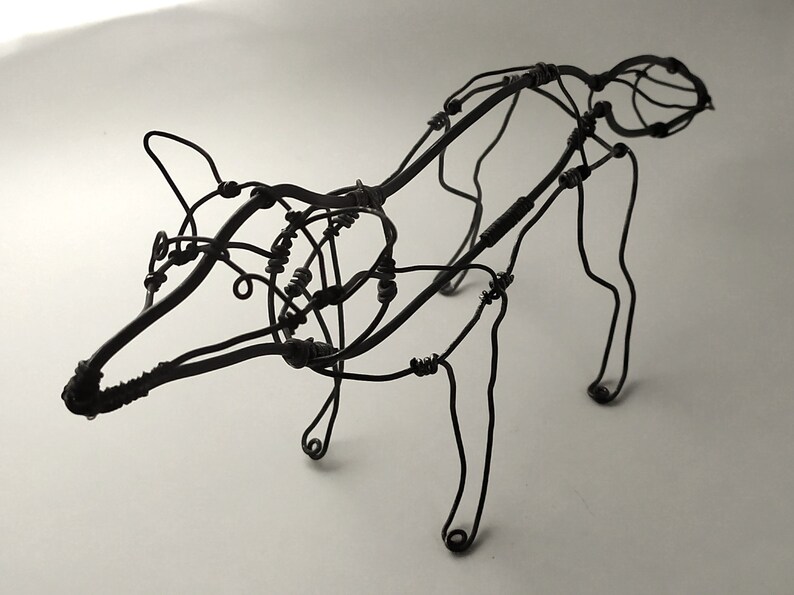 Fox Sculpture medium size Fox Art Wire sculpture Fox | Etsy