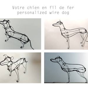 Personalized Dog sculpture, Wire Art, Wire sculpture, Dog metal Art,