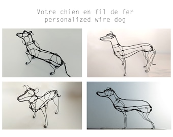 Personalized Dog sculpture, Wire Art, Wire sculpture, Dog metal Art,