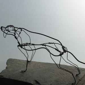 Hunting Dog Sculpture, Hunting Dog Art, Wire sculpture, Hunting Dog metal Art