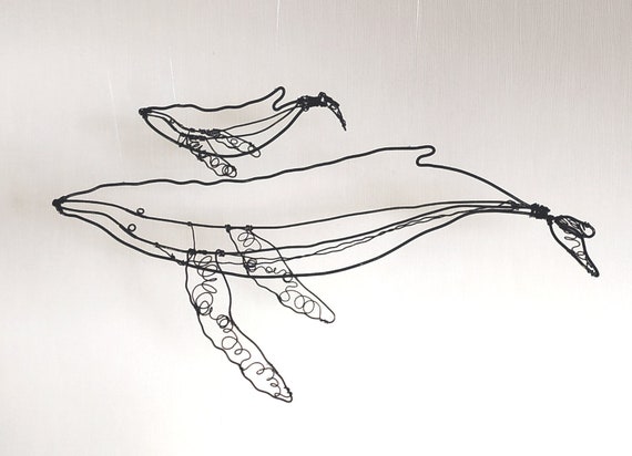 Whales Sculpture moose Art Wire Sculpture Whales Metal | Etsy