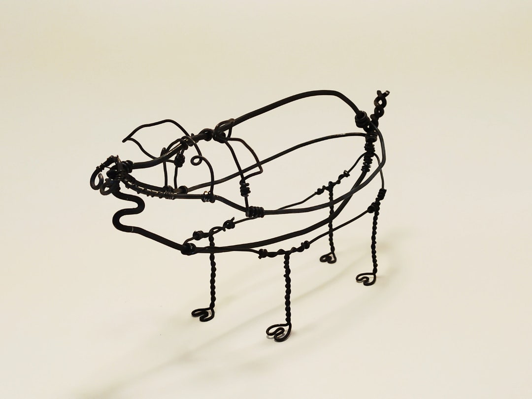 Pig Sculpture, Pig Art, Wire Sculpture, Pig Metal Art, Farm Animals