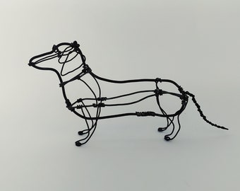 Dachshund Sculpture (small model), Dachshund Art, Wire sculpture, Dachshund metal Art,