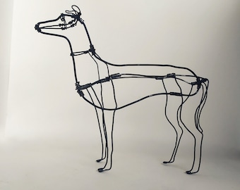 Dog-Greyhound sculpture, Wire Art, Wire sculpture, Greyhound metal Art,