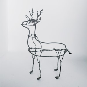 Deer Sculpture, Deer Art, Wire sculpture, Deer metal Art,