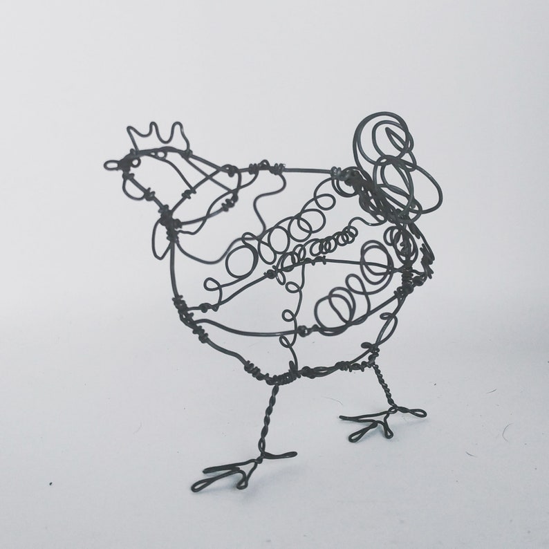 Hen Sculpture Sheep Art Wire Sculpture Hen Metal Art Farm Etsy
