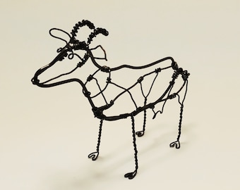 Goat Sculpture, Goat Art, Wire sculpture, Goat metal Art, Farm animals sculpture