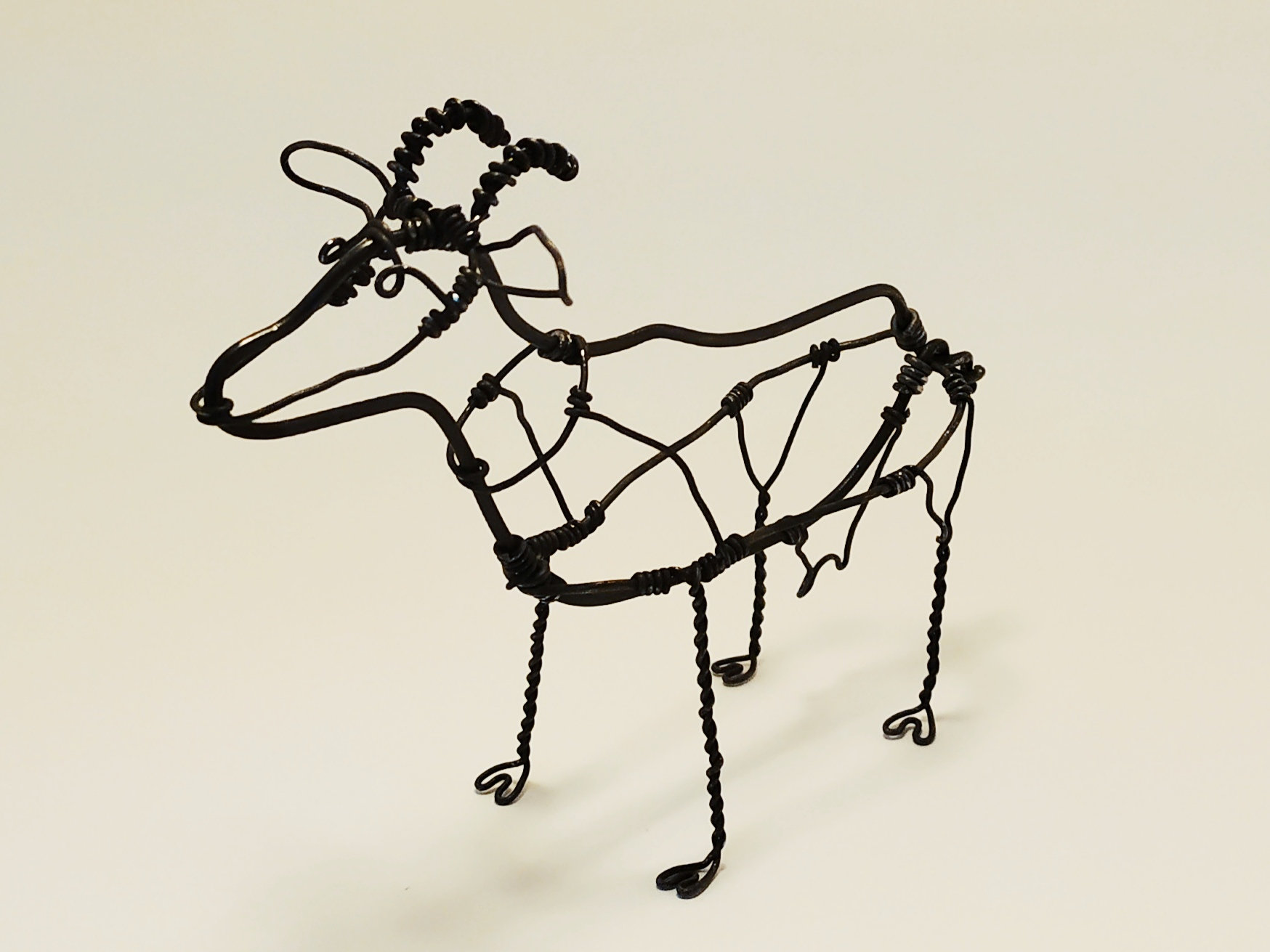 Goat Sculpture, Goat Art, Wire Sculpture, Goat Metal Art, Farm Animals