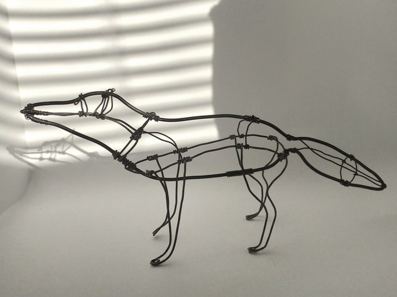 Fox Sculpture medium size Fox Art Wire sculpture Fox | Etsy
