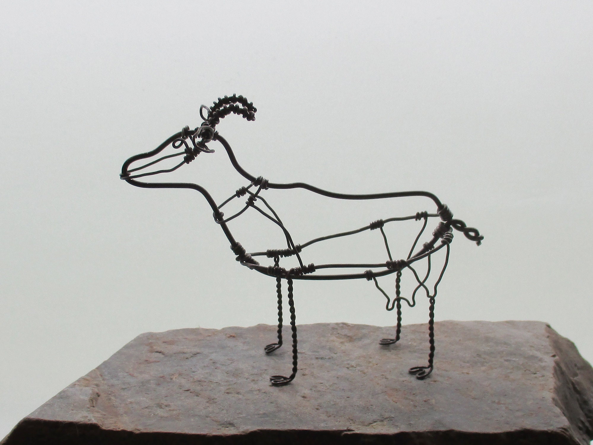 Goat Sculpture, Goat Art, Wire Sculpture, Goat Metal Art, Farm Animals