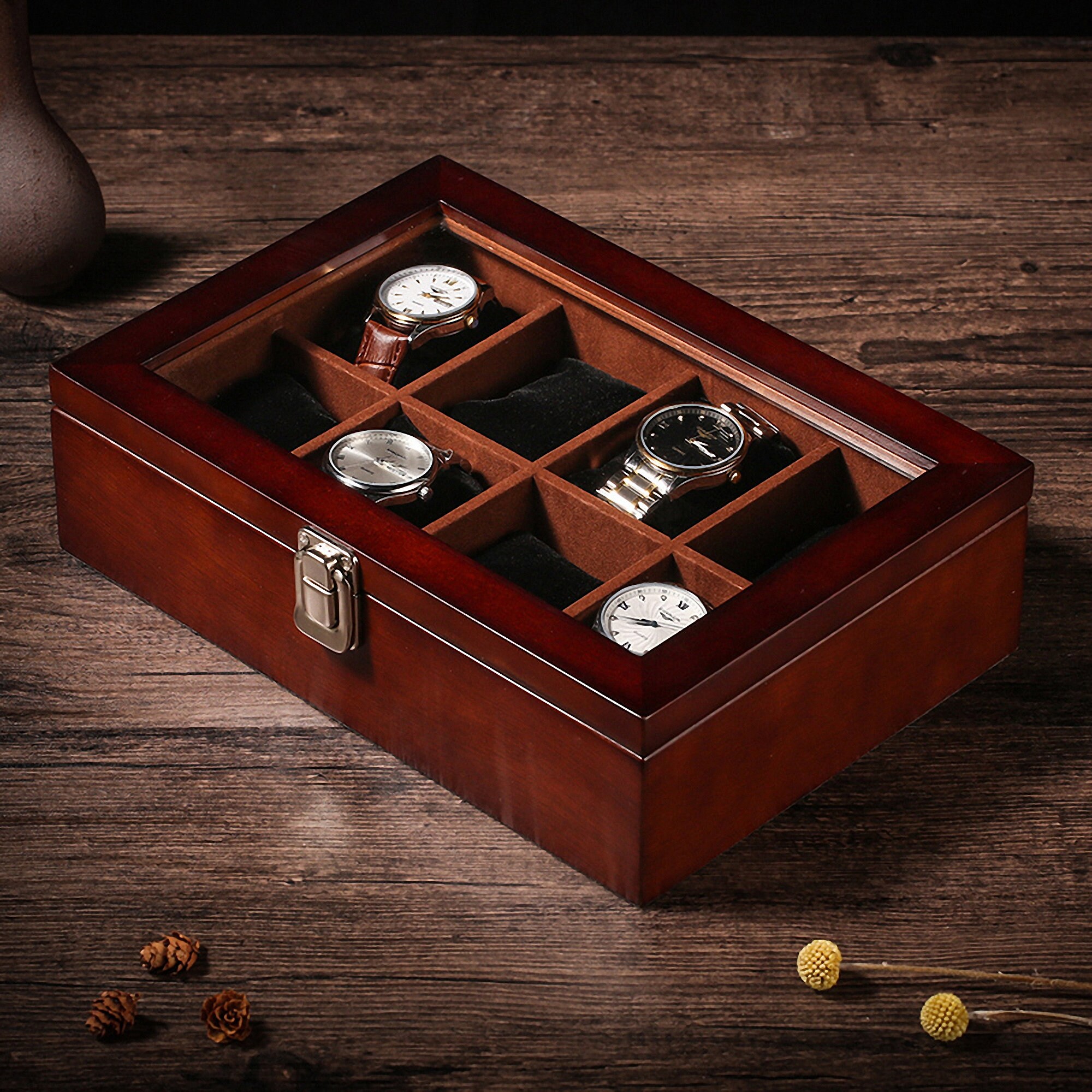 Personalized 8 Slot Rolex Wood Watch Box Display Case For Men Etsy
