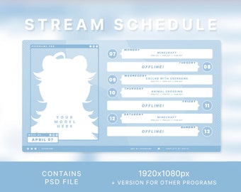 Web Style Twitch Template: VTuber Streamer Grafik (PSD Datei)