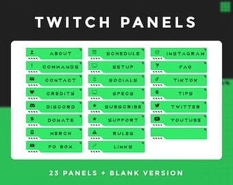 Techie - Painéis Twitch | Verde | Recursos do Streamer | Gráficos VTuber