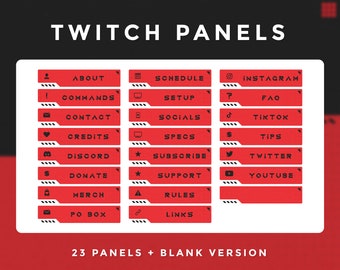 Techie - Painéis Twitch | Vermelho | Recursos do Streamer | Gráficos VTuber