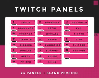 Techie - Painéis Twitch | Rosa | Recursos do Streamer | Gráficos VTuber
