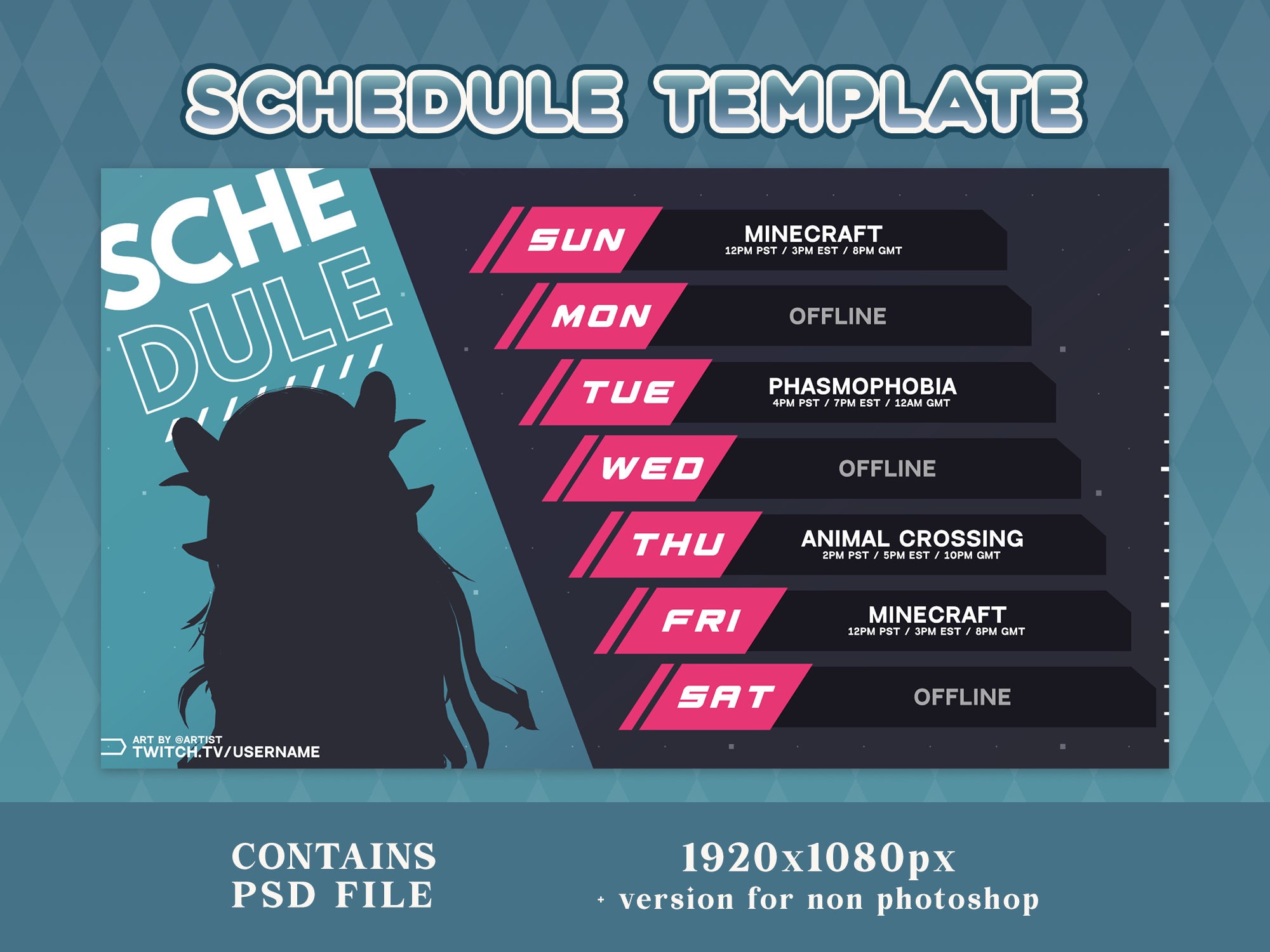 Twitch Stream Schedule Template Twitch Stream Schedule Template