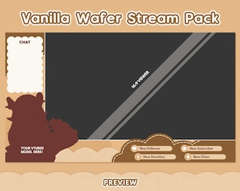 Pacote de transmissão animada do Twitch com Vanilla Wafer (download digital)