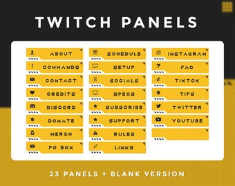 Techie - Painéis Twitch | Amarelo | Recursos do Streamer | Gráficos VTuber