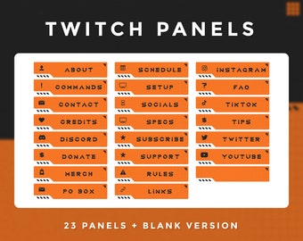 Techie - Painéis Twitch | Laranja | Recursos do Streamer | Gráficos VTuber