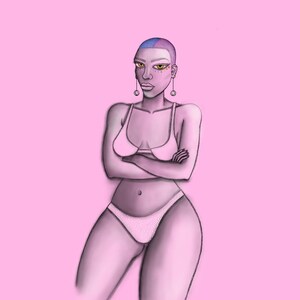 Digitale download - Art Print - SVG kunst - Girl Drawing - Girl Body Drawing - Wall Art - Procreate - Arms Crossed Girl Drawing