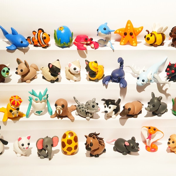 Adopt Me Pets Figures Ice Golem,Snow Leopard,Golden Walrus,Husky,Ghost Dragon,Scorpion,Evil Dachshund,Mymmy Cat,Shark,Rhino,Platypus