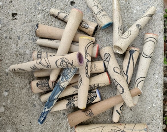 Handmade Mystery Graphic Ceramic Chillum NSFW