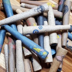 Handmade Mystery Graphic Ceramic Chillum