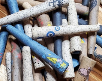 Handmade Mystery Graphic Ceramic Chillum