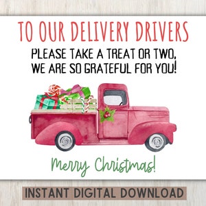 Delivery Driver Snack Sign Printable, Thank You Delivery Drivers, Delivery Driver Sign Download, Printable Snack Sign, Delivery Driver PDF