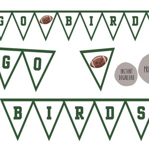 Go Birds Football Banner, Adler Banner, Fliegen Adler fliegen druckbare Flagge, Philadelphia Eagles, Super Bowl Party Dekor, Super Bowl LVII Banner
