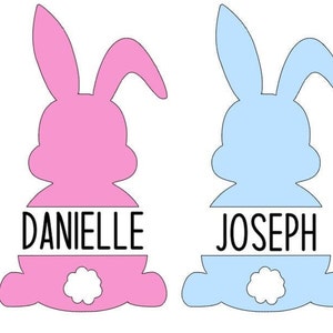 Custom Easter Bunny Vinyl Adhesive Decal, Easter Basket Decal, Bunny Rabbit Vinyl Decal, Permanent Vinyl Decal, Easter Basket Decor