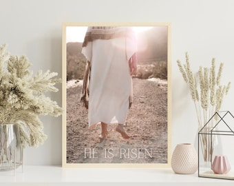 He Is Risen Easter Printable Religious Easter Printable Christian Easter Wall Art He is Risen Print Religious Easter Decor Jesus Lent