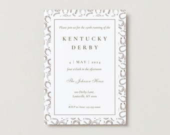 Printable Kentucky Derby Invitation, Kentucky Derby Invite Horseshoe Kentucky Derby Party Decor Derby Day Party Horse Racing Party Kentucky