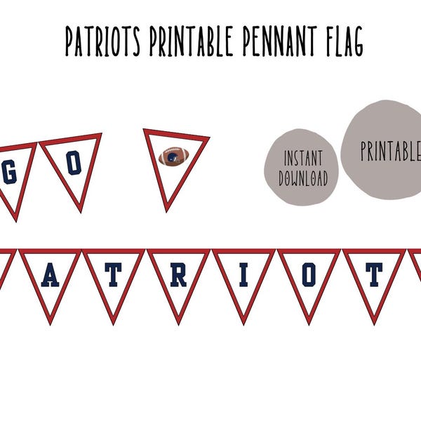 Go Patriots Football Banner Patriots Printable Flag New England Patriots Super Bowl Party Decor Super Bowl LX Banner Go Pats