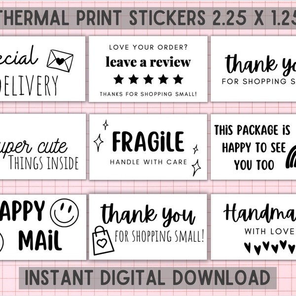 Rollo Printer Stickers, Thermal Printer Labels, Thermal Sticker Downloadable, Rollo Printer Small Business Stickers & Labels, Rollo Template