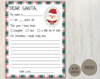 Brief an den Weihnachtsmann druckbare, Weihnachtswunschliste, Brief an den Weihnachtsmann Download, Kinderbrief an den Weihnachtsmann druckbare PDF, Brief an den Weihnachtsmann Malseite,