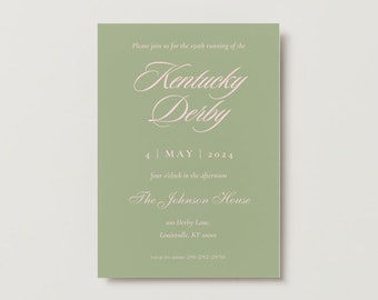 Printable Kentucky Derby Invitation, Kentucky Derby Party Invitation Editable Kentucky Derby Party Invites Decor Day Party Horse Racing