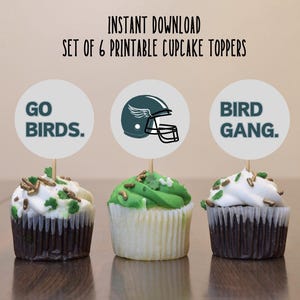 Adler Cupcake Toppers Philadelphia Eagles Banner fliegen Adler fliegen druckbare Flagge Philadelphia Eagles Super Bowl Party Dekoration Super Bowl LIX